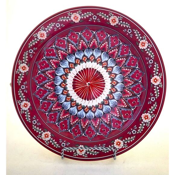 PLATE-DINNER-POTTERY BARN-Mezze Collection-Red-Moroccan Style-10.5 in Diameter - Picture 1 of 7